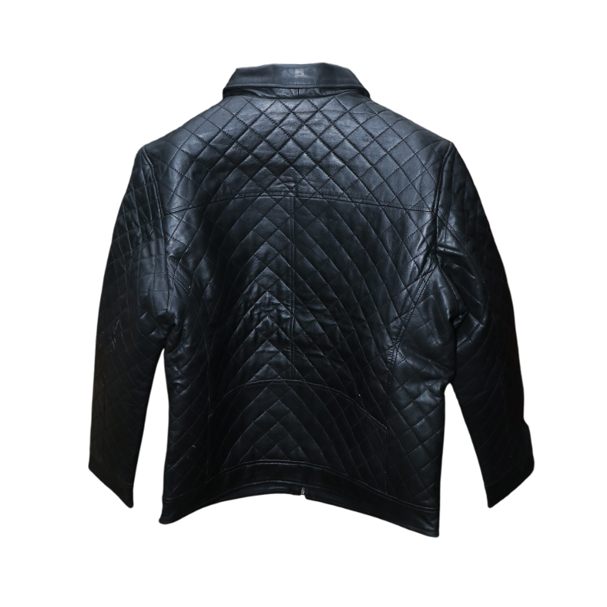 Women's Quilted Black Leather Jacket