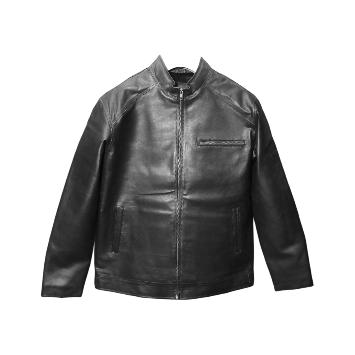 Black Leather Racer Jacket
