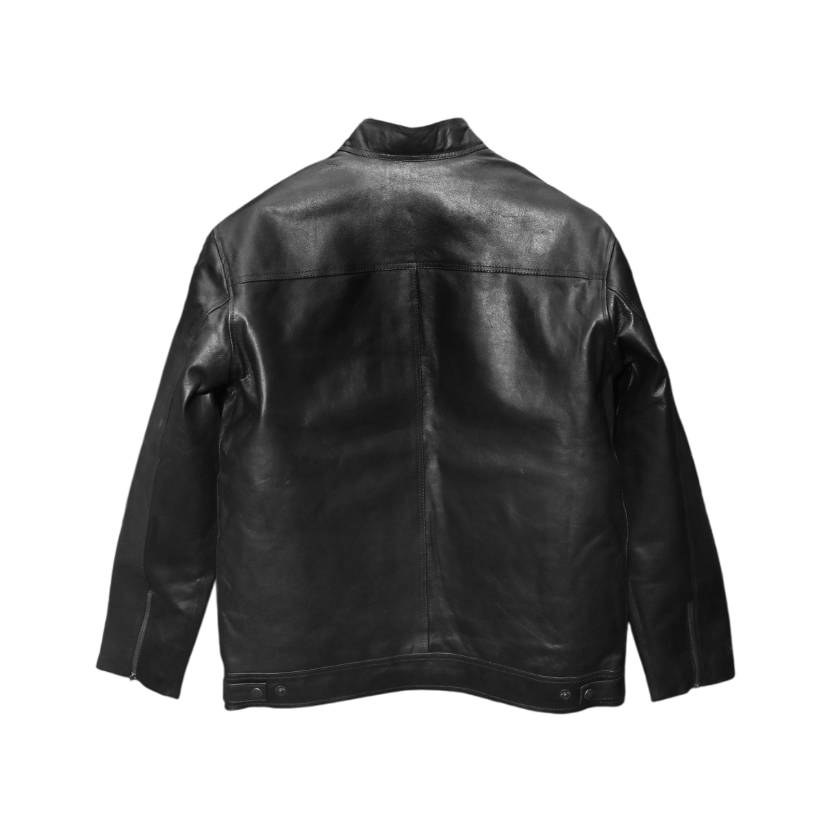 Men's Classic Black Leather Racer Jacket