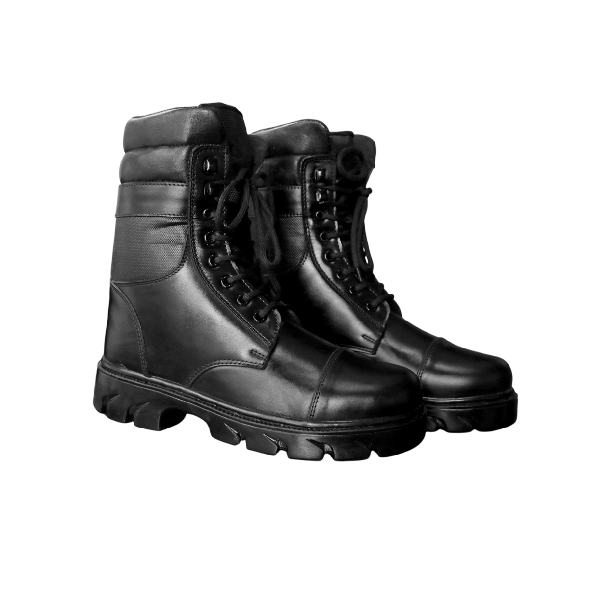 Black Leather Tactical Boots