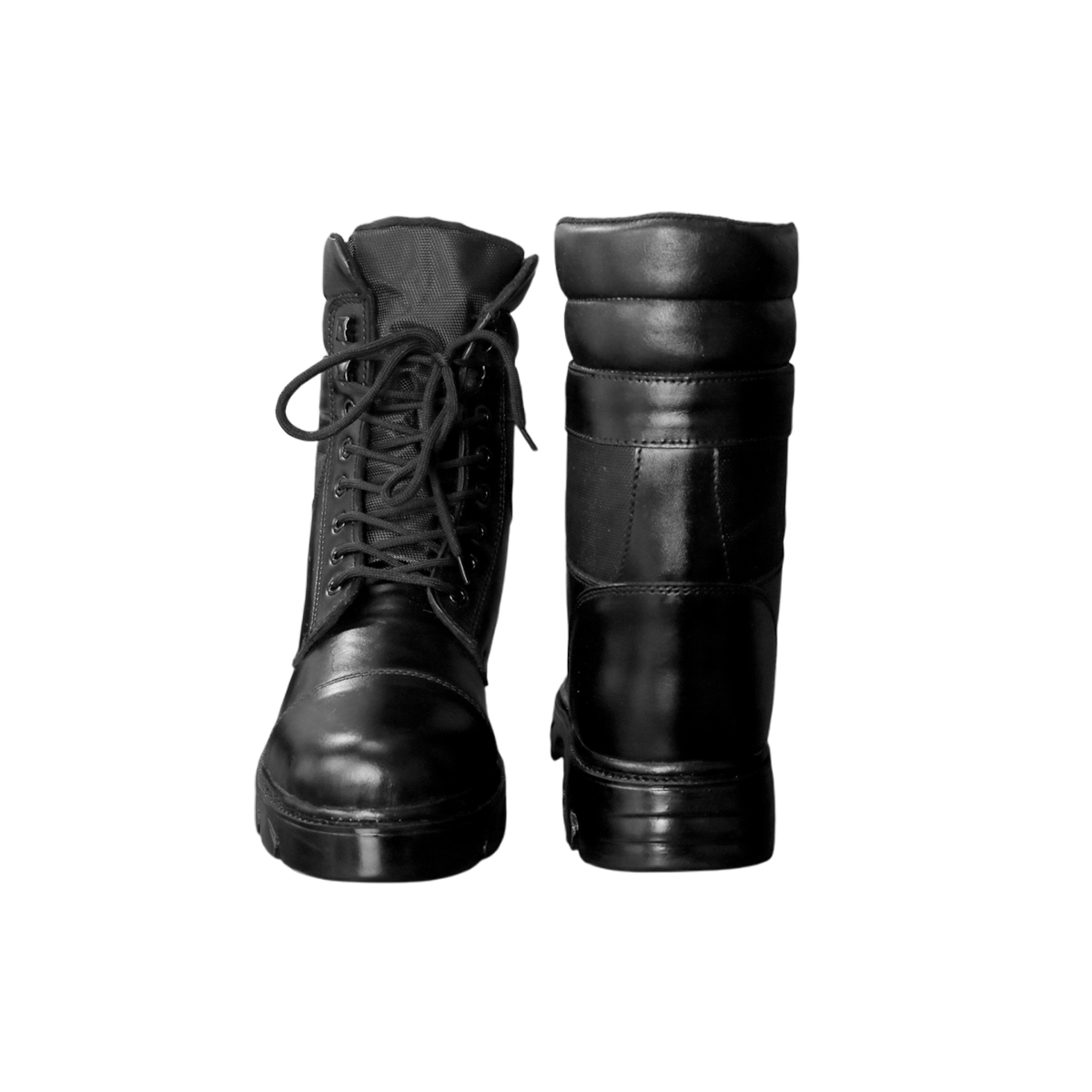 Black Leather Combat Boots