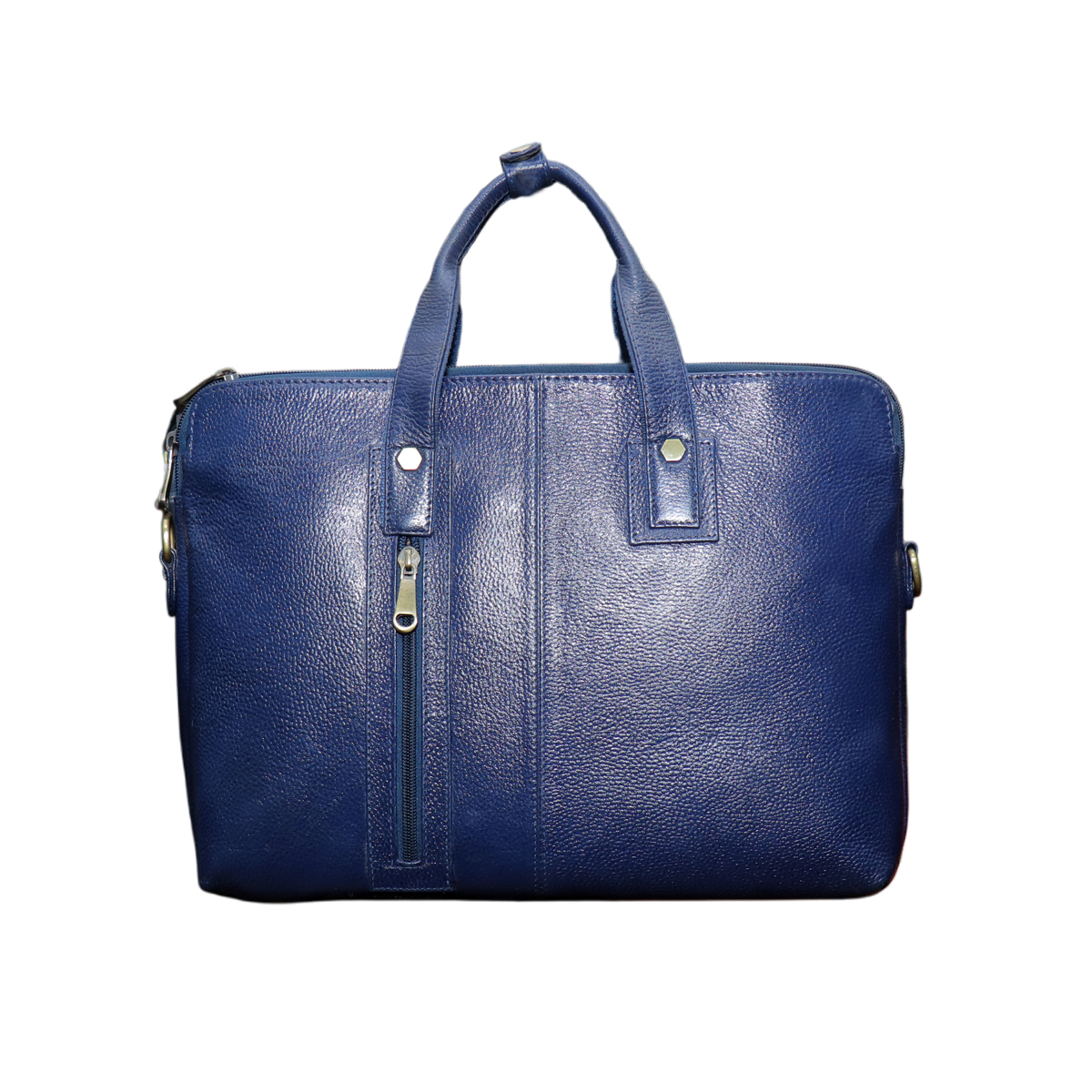 Blue Leather Business Bag