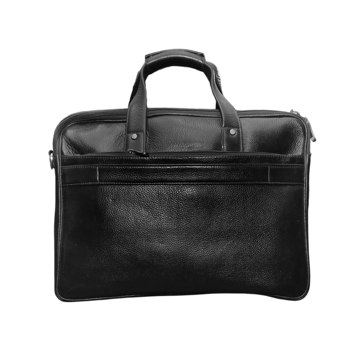 Black Leather Business Multi-Pocket Bag