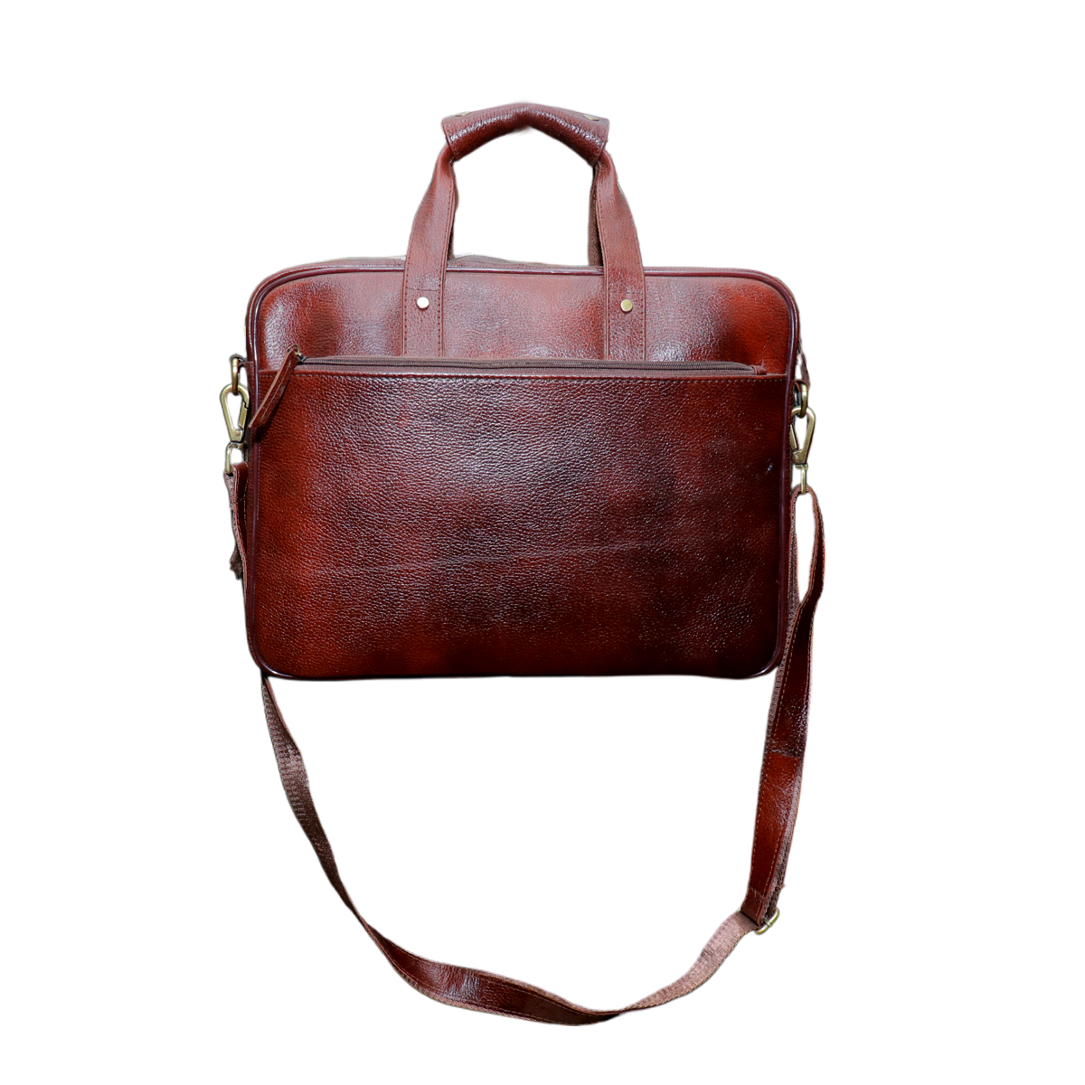 Vibrant Brown Leather Racer Bag
