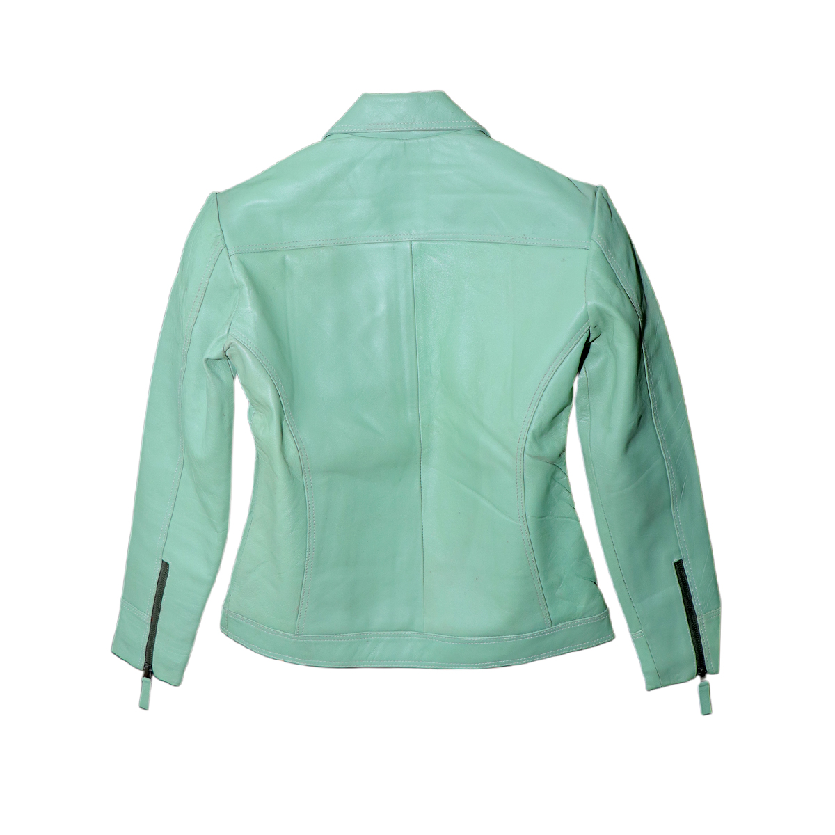 Women's Mint Green Leather Jacket